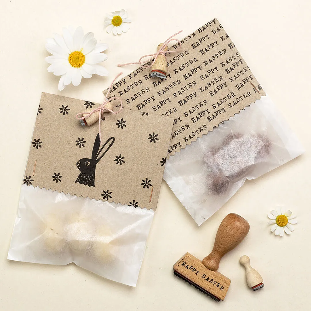 Perlenfischer Happy Easter in Line Stempel 4x39mm