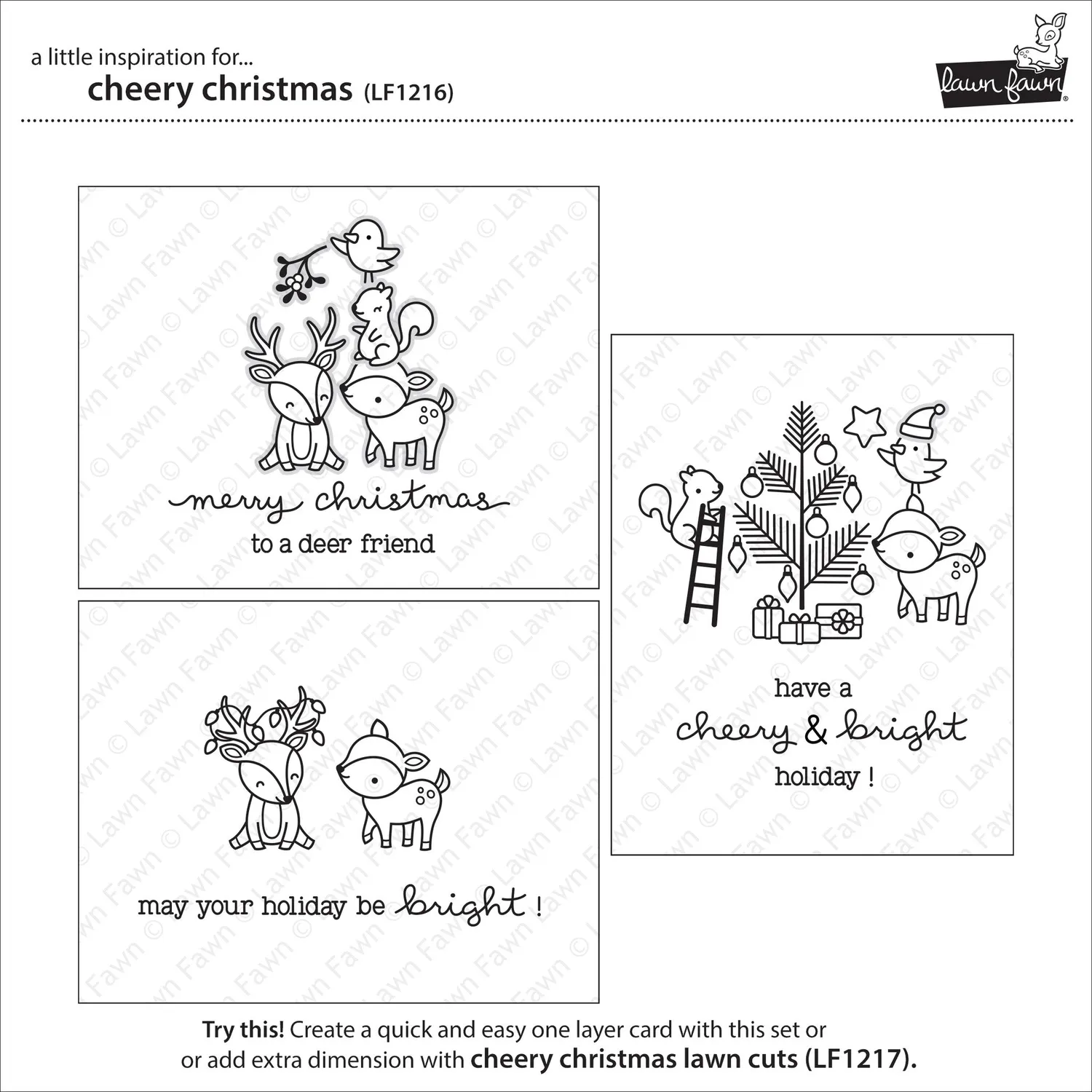 Lawn Fawn Cheery Christmas Stempel LF1216 Tiere
