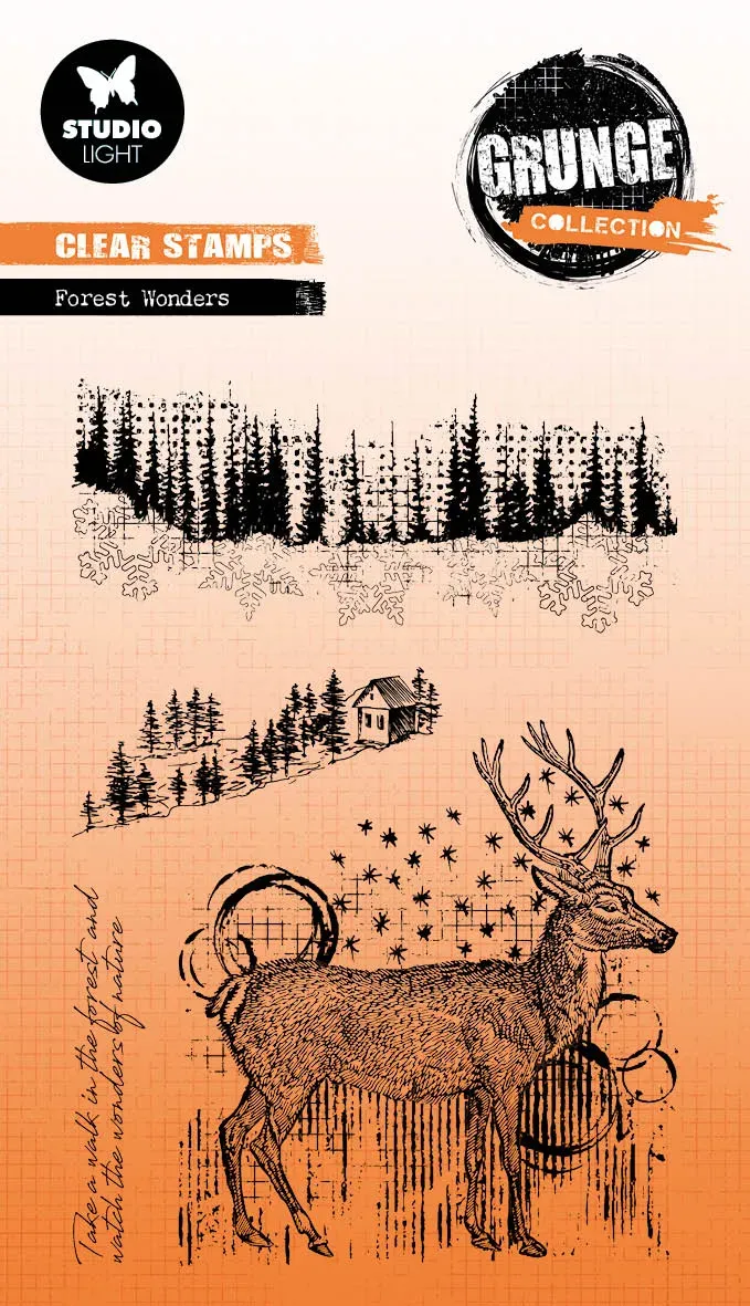 Studio Light Grunge Clear Stempel Forest Wonders 93x136 mm