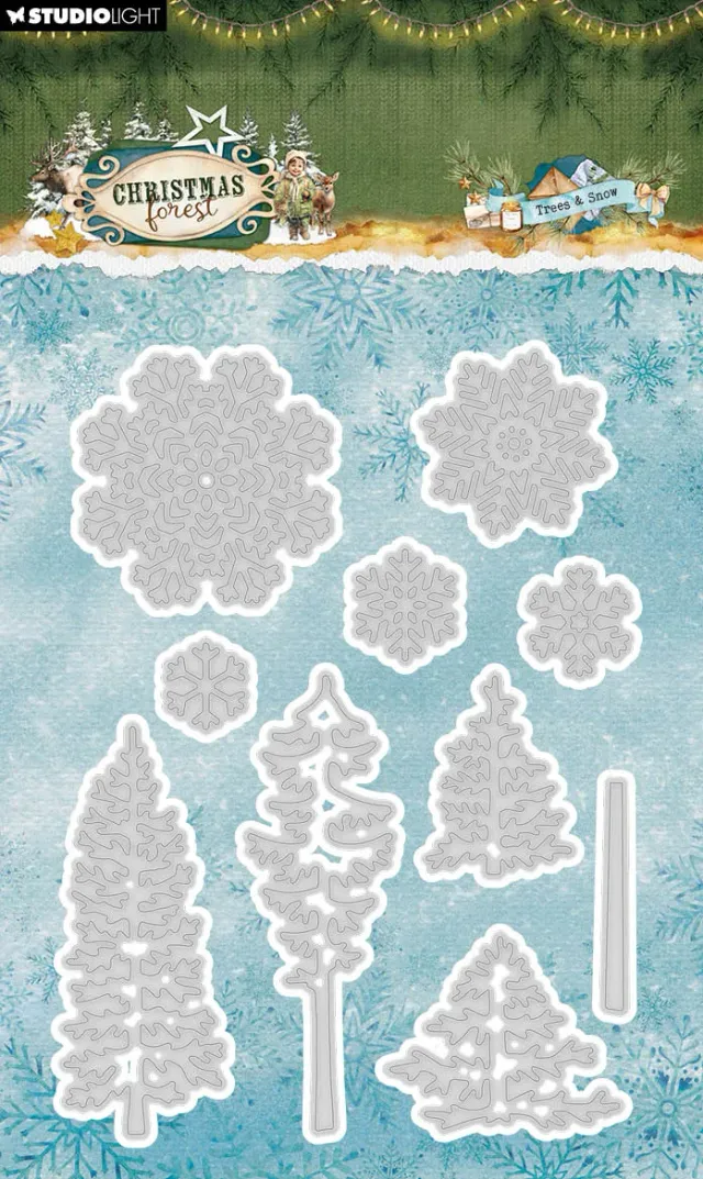 StudioLight Christmas Forest Trees and Snow Stanzschablone