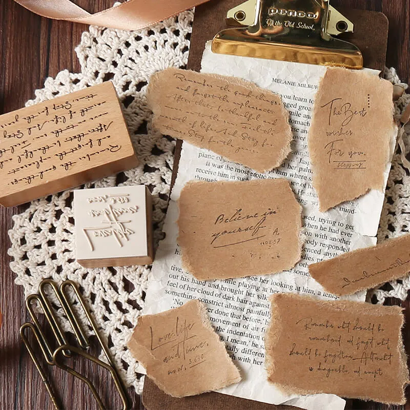 Ieebee Retro Text Holzstempel 8 Stück Vintage