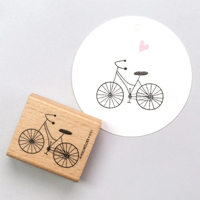 Perlenfischer Bicycle Stempel Holz 30x41 mm