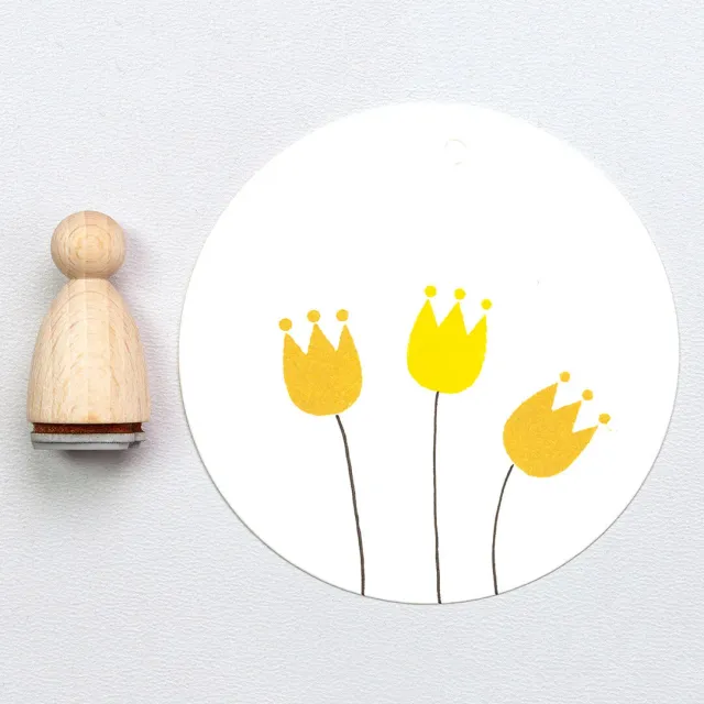 Perlenfischer Blüte Elle Holzstempel 16x12 mm