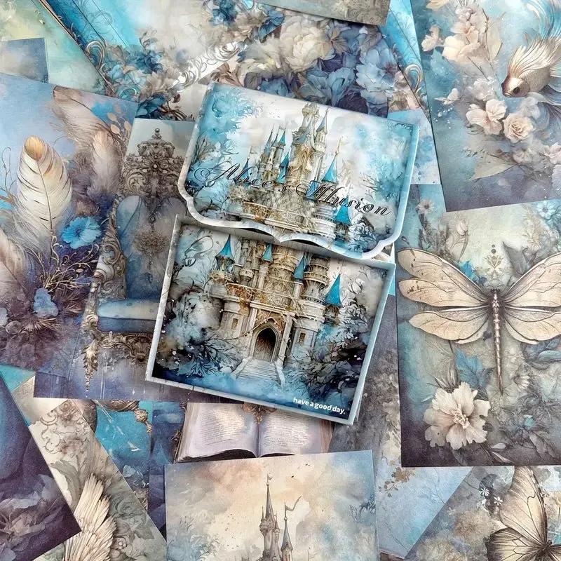 Ieebee Fantasy Castle Scrapbook Papier 50 Blatt Blue Castle