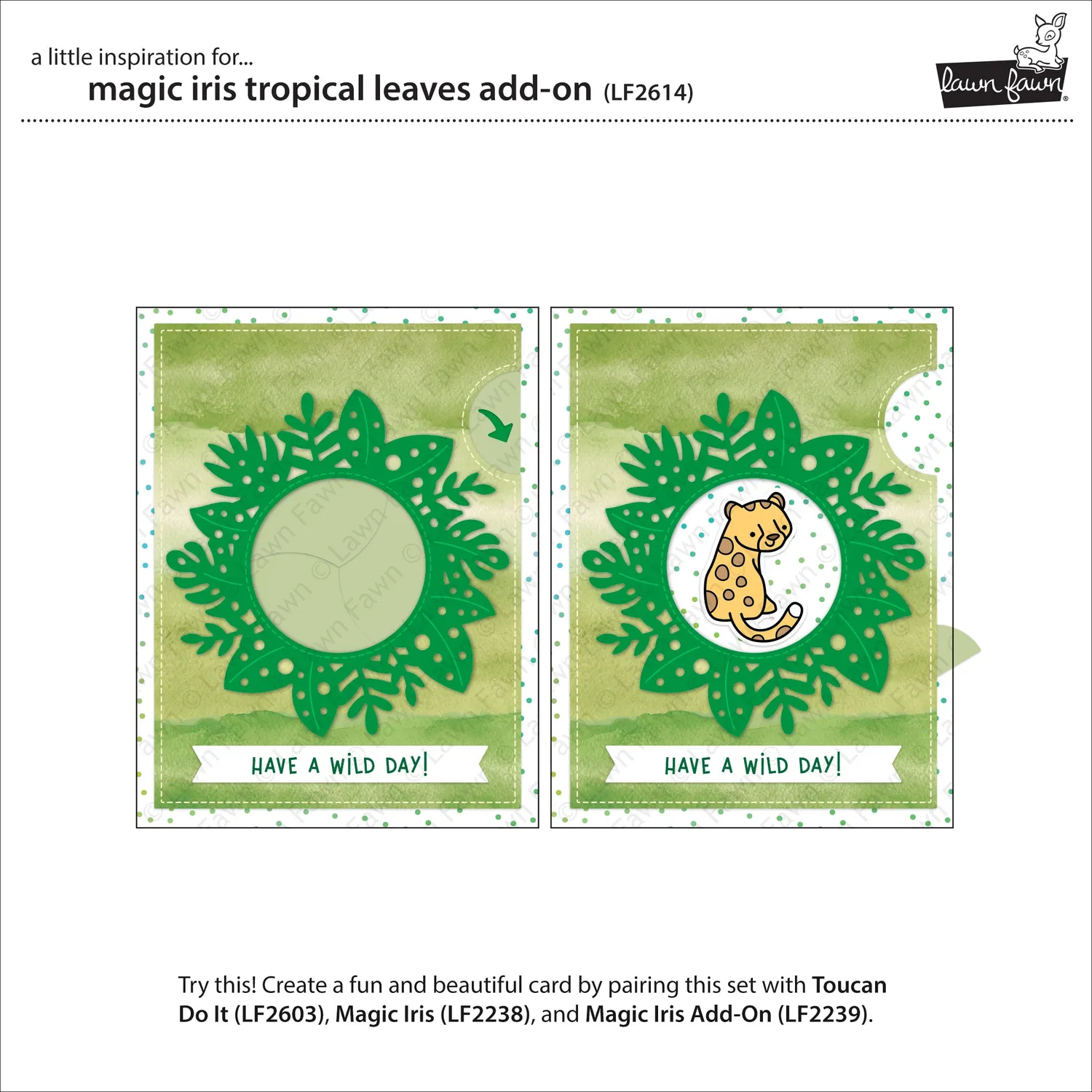 Lawn Fawn Magic Iris Tropical Leaves Add-On Stanzschablonen tropisch