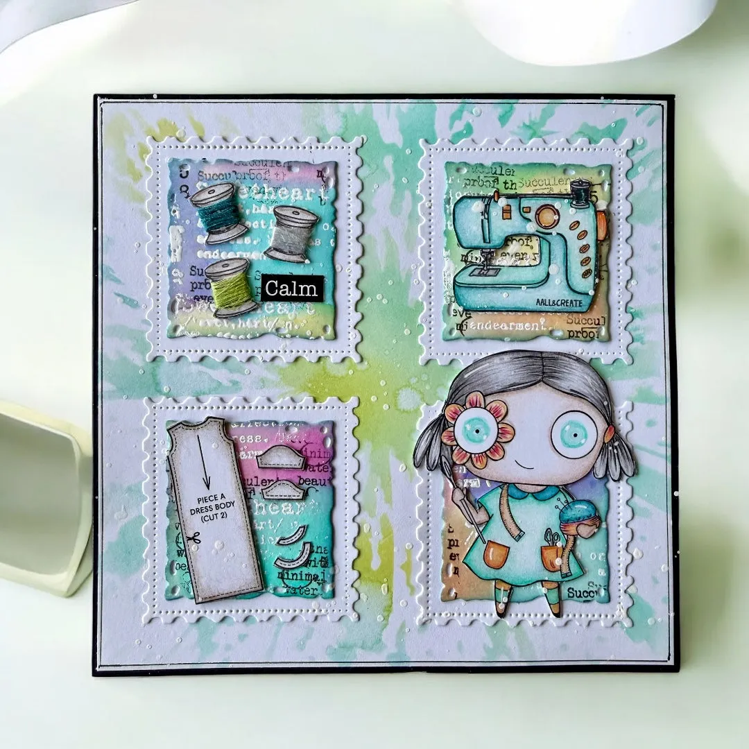 AALL and Create TP-1362 Sew Happy Stempel A7 5-teilig Nähmotiv