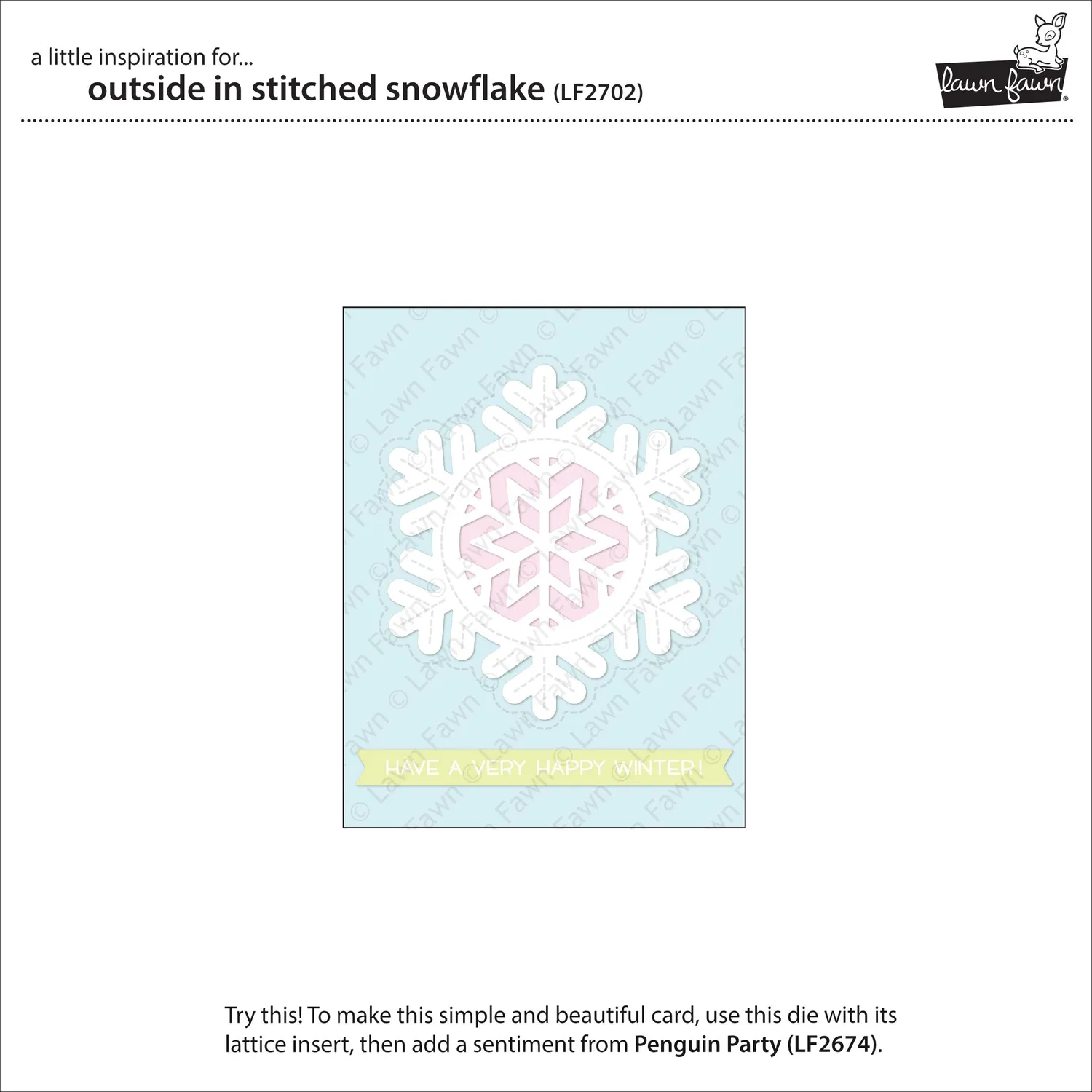 Lawn Fawn Outside In Stitched Snowflake Stanze LF2702 Winter