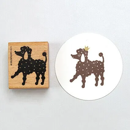 Perlenfischer Pudel Stempel 43x39 mm Hundemotiv