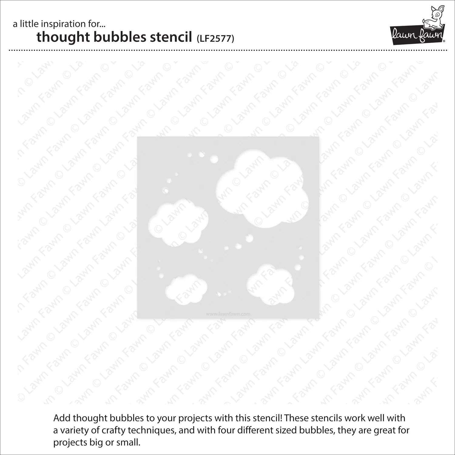 Lawn Fawn Thought Bubbles Schablone Sprechblasen 15x15