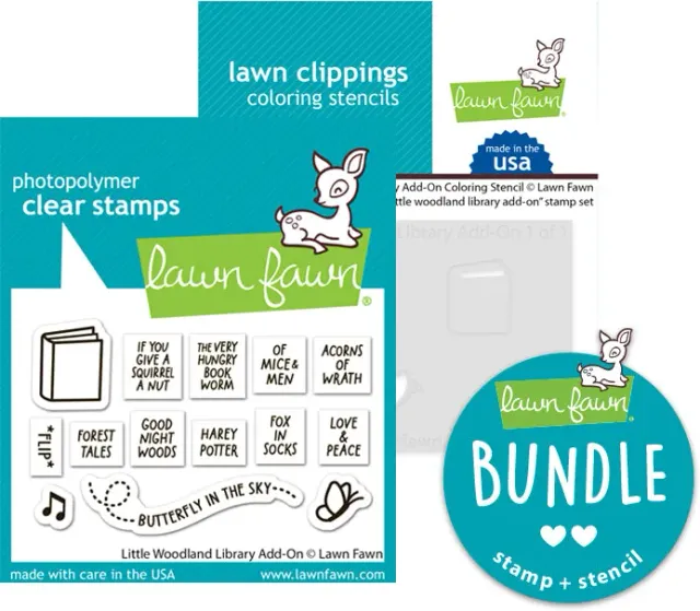 Lawn Fawn Little Woodland Library Add-On Bundle Stempel