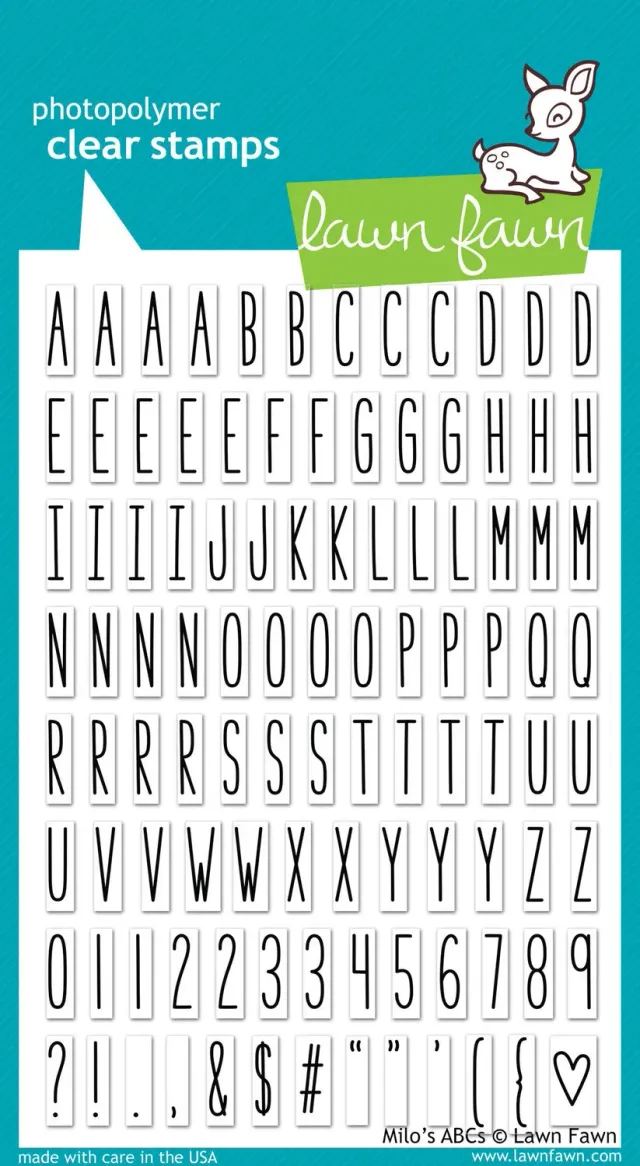 Lawn Fawn Milo's ABCs Clear Stamps Alphabet 103tlg