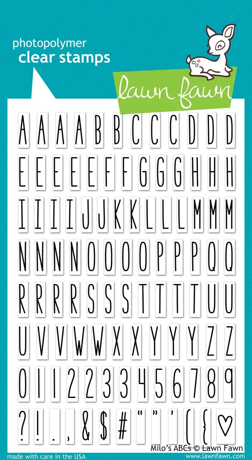 Lawn Fawn Milo's ABCs Clear Stamps Alphabet 103tlg
