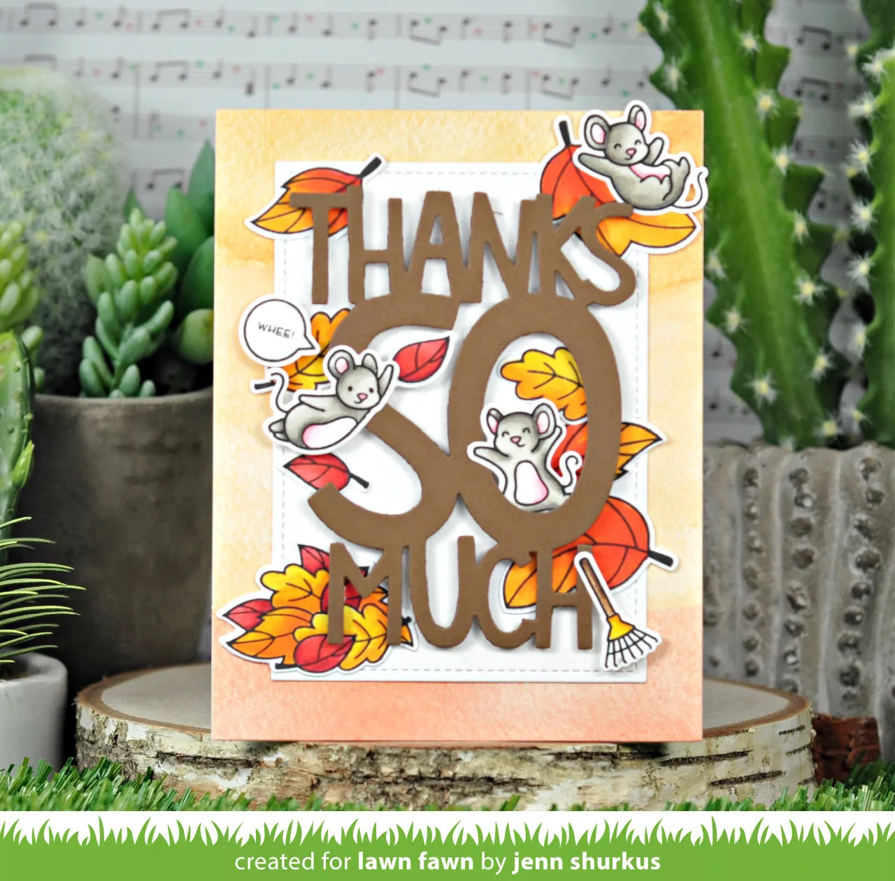 Lawn Fawn Lawn Cuts Giant Thanks So Much Stanze Danke