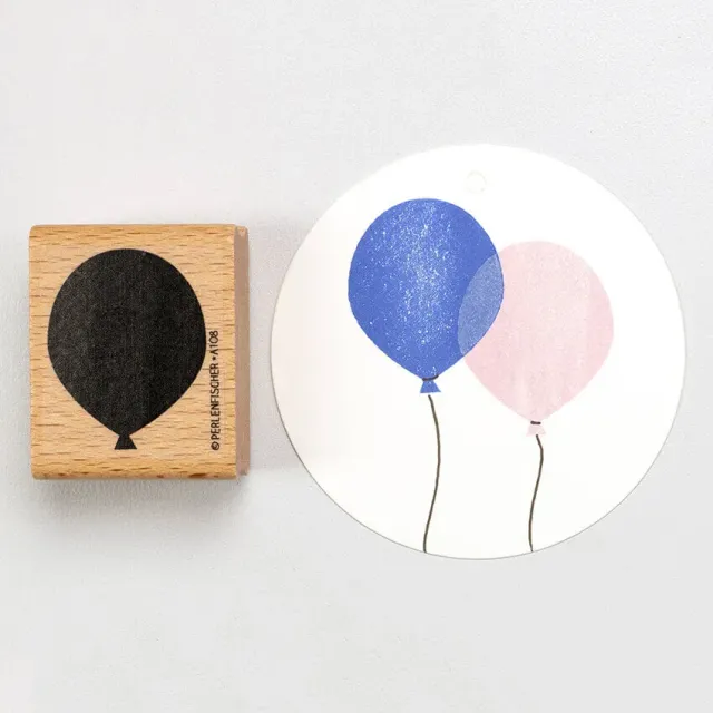 Perlenfischer Luftballon Stempel 35 x 28 mm Holz