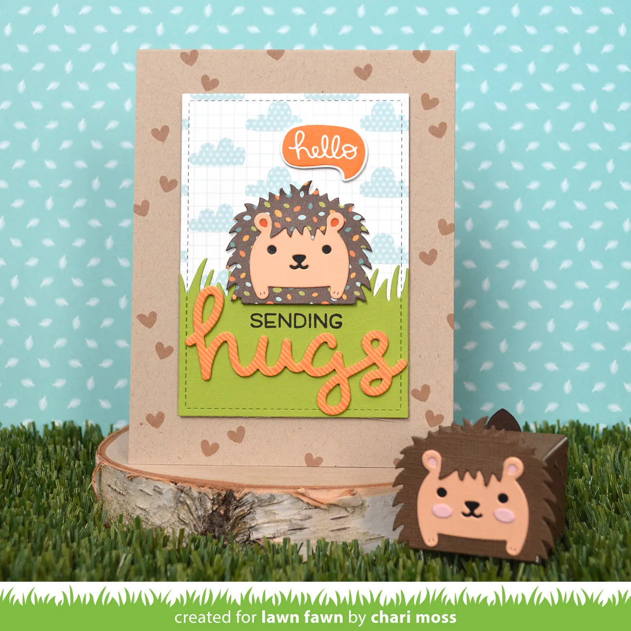 Lawn Fawn Tiny Gift Box Hedgehog Add-On Stanzschablonen Igel