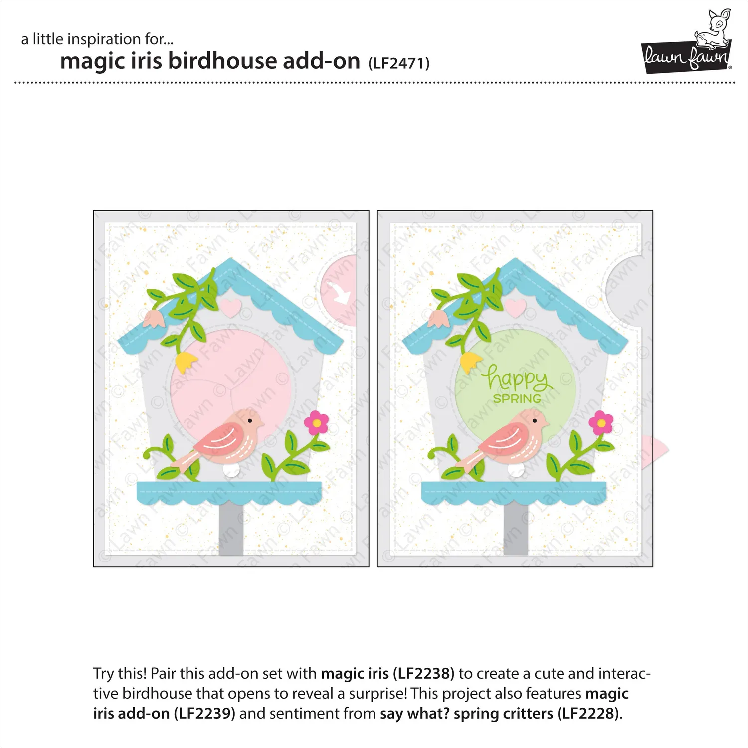 Lawn Fawn Magic Iris Birdhouse Add-On Stanzschablonen Vogelhaus
