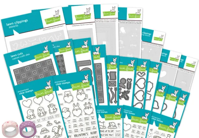 Lawn Fawn Valentine 2026 Release Bundle Stempel + Stanzen Set