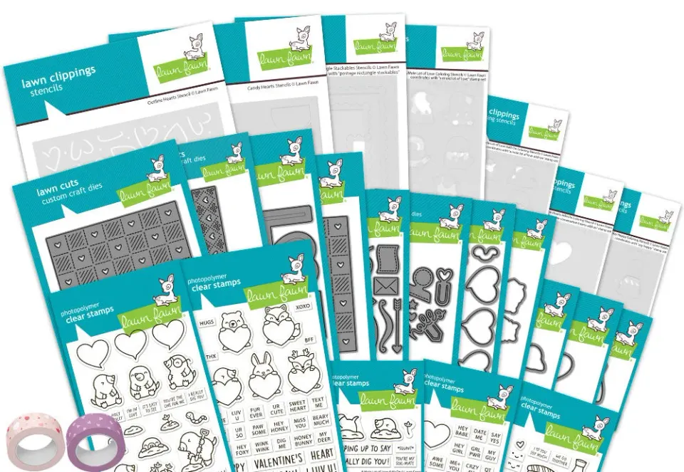 Lawn Fawn Valentine 2026 Release Bundle Stempel + Stanzen Set