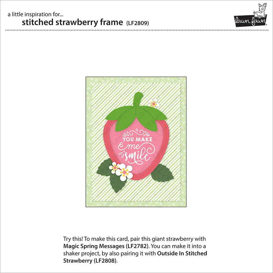 Lawn Fawn Stitched Strawberry Frame LF2809 Stanzen Erdbeere