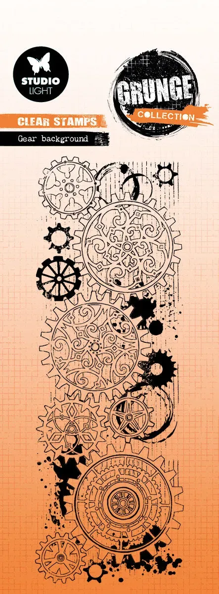 StudioLight Grunge Gear background Clear Stempel