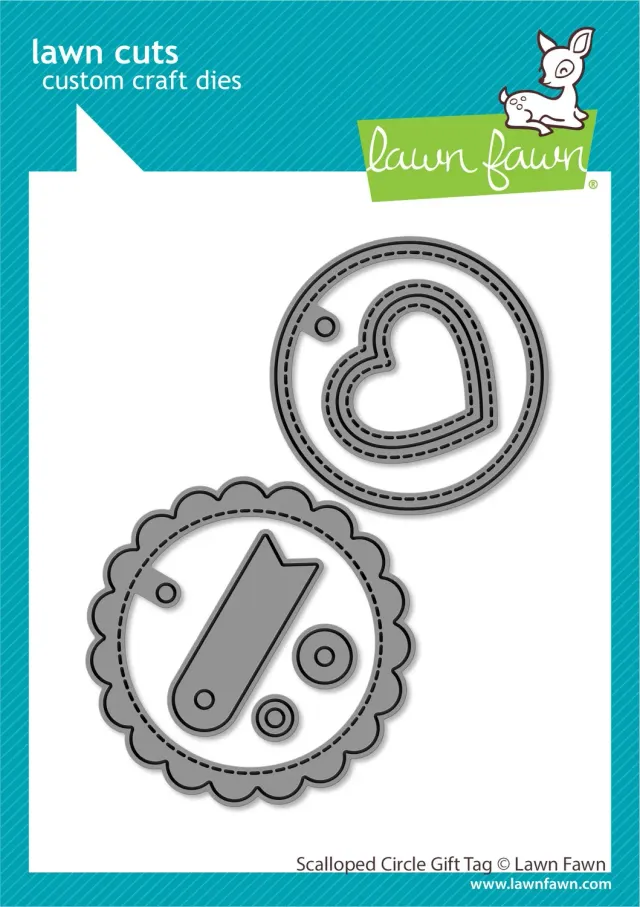 Lawn Fawn Scalloped Circle Gift Tag Stanze 3 Anhänger