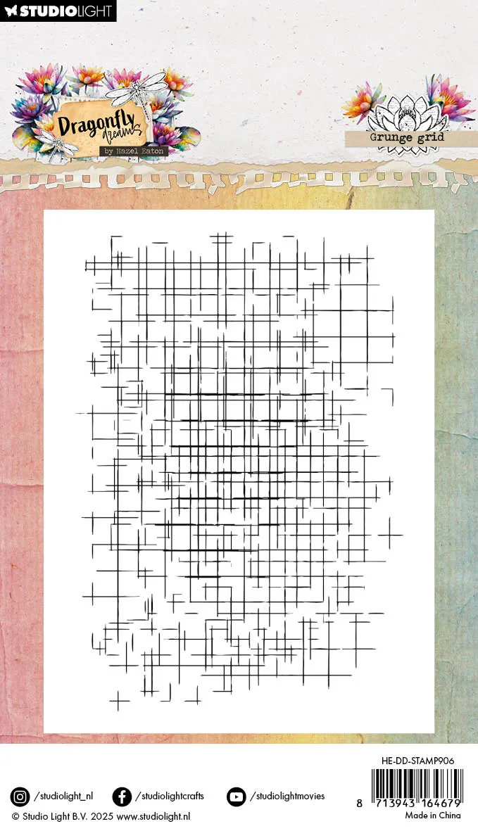 StudioLight Hazel Eaton Stempel Grunge Grid Clear 93x136mm