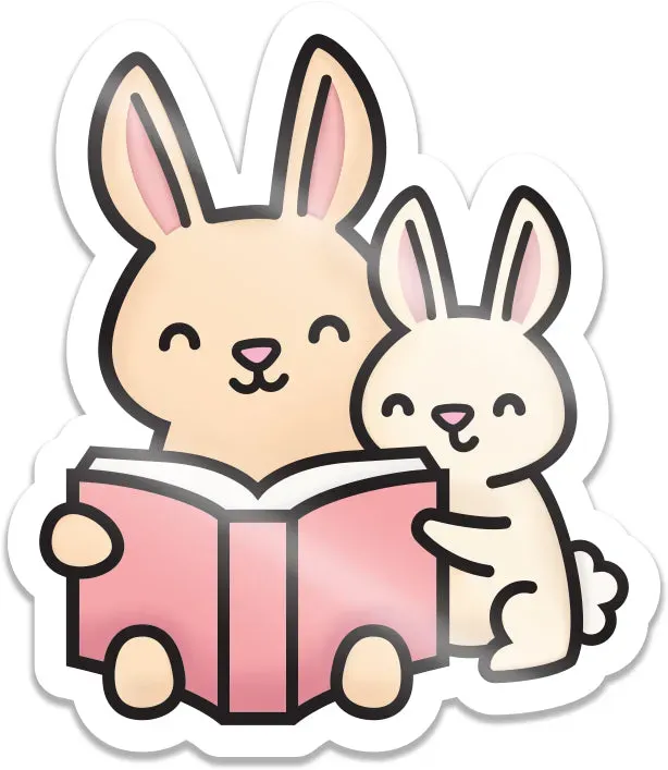 Lawn Fawn Reading Bunnies Vinyl Sticker wasserfest 6,7x7,6cm