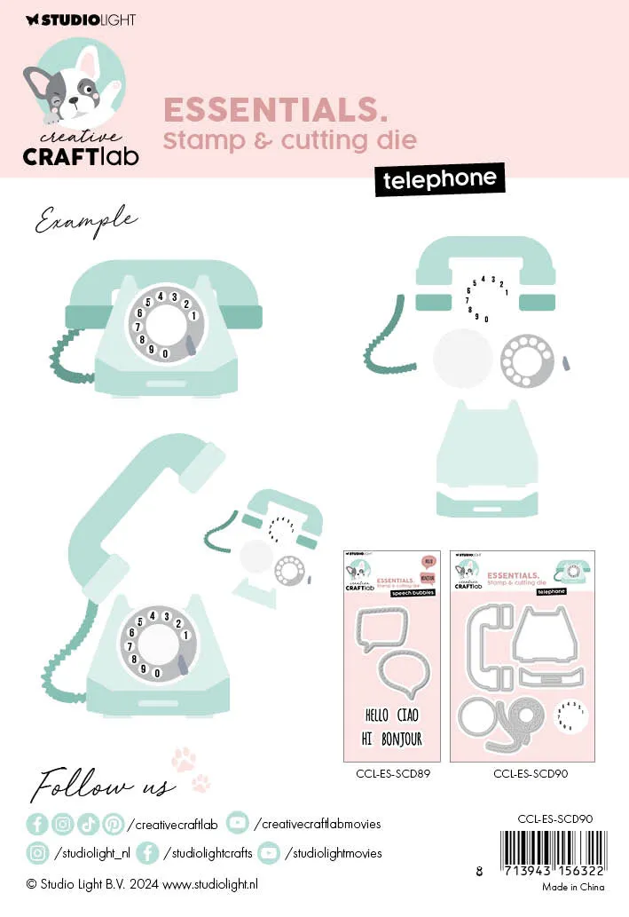 Creative Craftlab Essentials Telephone Stempel + Stanze