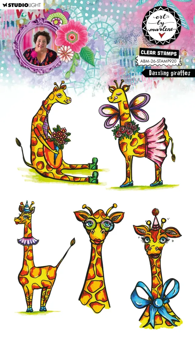 Art by Marlene 2026 Dazzling Giraffes Clear Stamps Giraffen