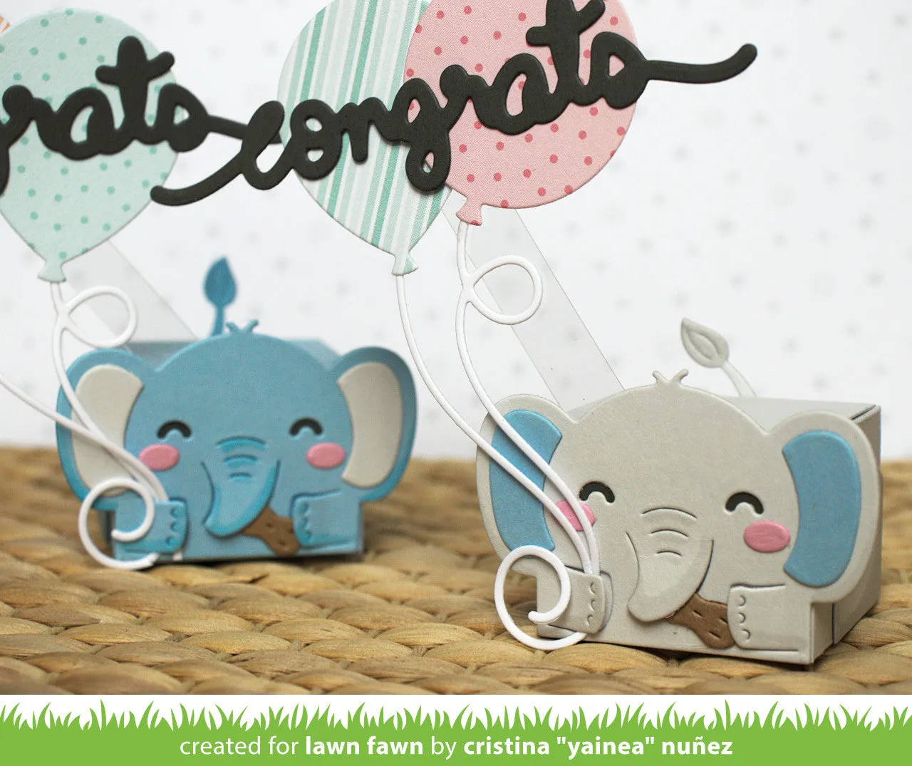 Lawn Fawn Tiny Gift Box Elephant LF3100 Stanzschablonen