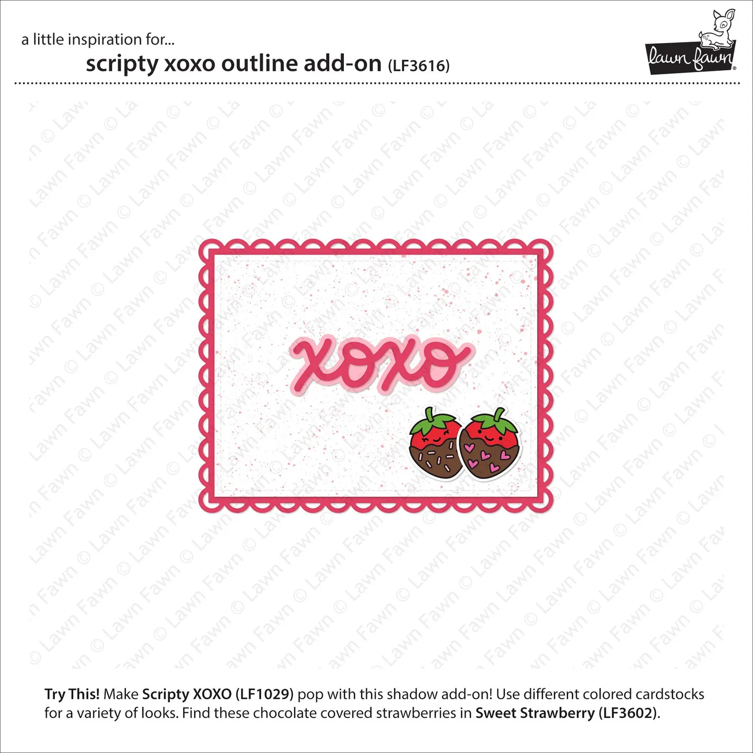 Lawn Fawn Scripty XOXO Outline Stanzschablone LF3616