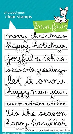 Lawn Fawn Winter Scripty Sentiments Stempelset Schriftzüge