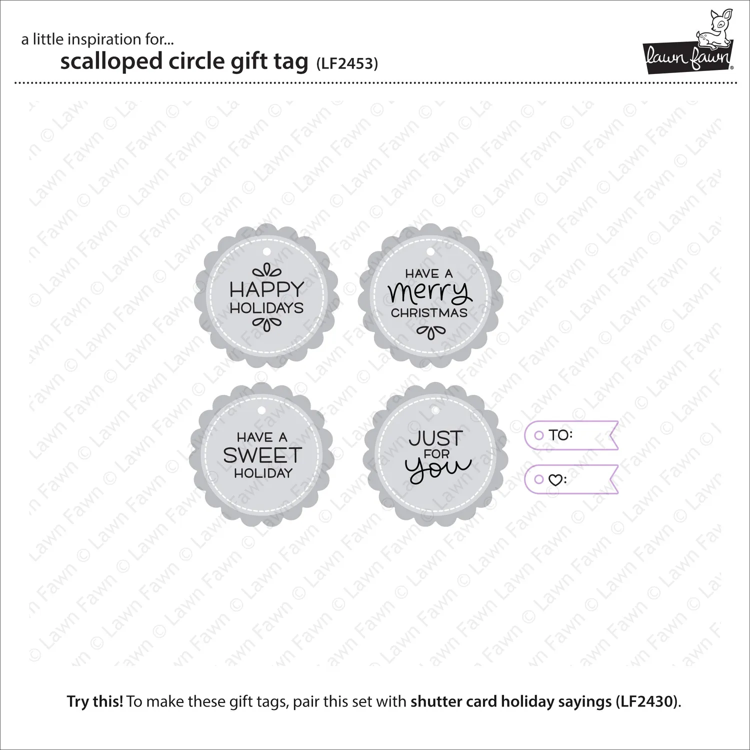 Lawn Fawn Scalloped Circle Gift Tag Stanze 3 Anhänger