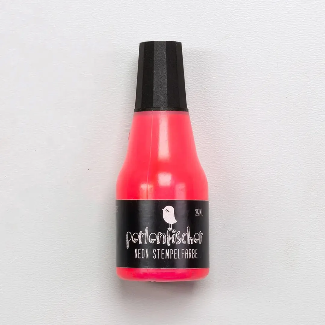 Perlenfischer Neon Pink Stempelfarbe Nachfüller 25 ml säurefrei