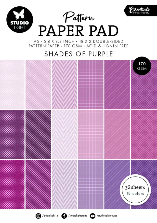 StudioLight Essentials Shades of purple Papierblock 36 Blatt