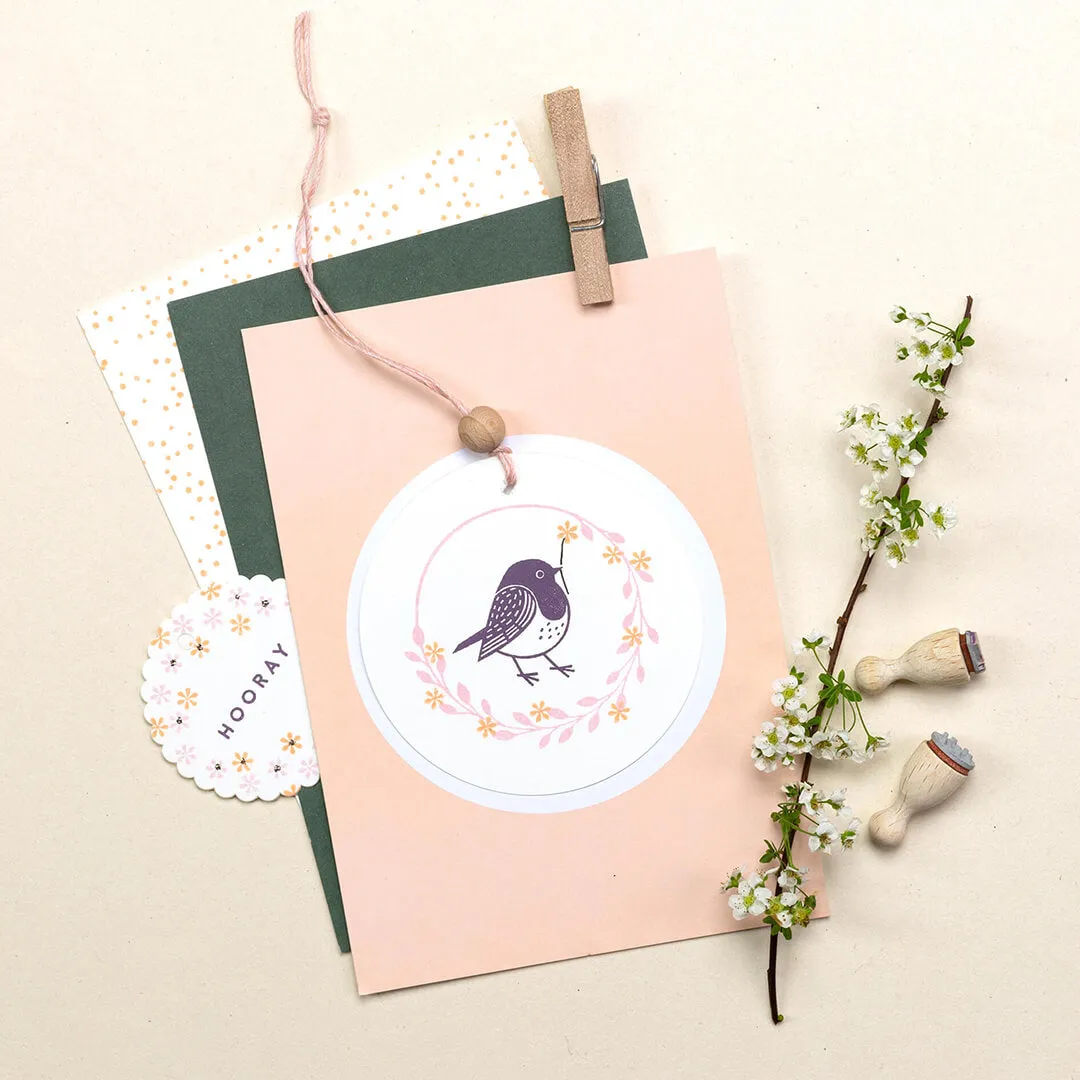 Perlenfischer Blätterkranz Stempel 55x53 mm Hochzeit