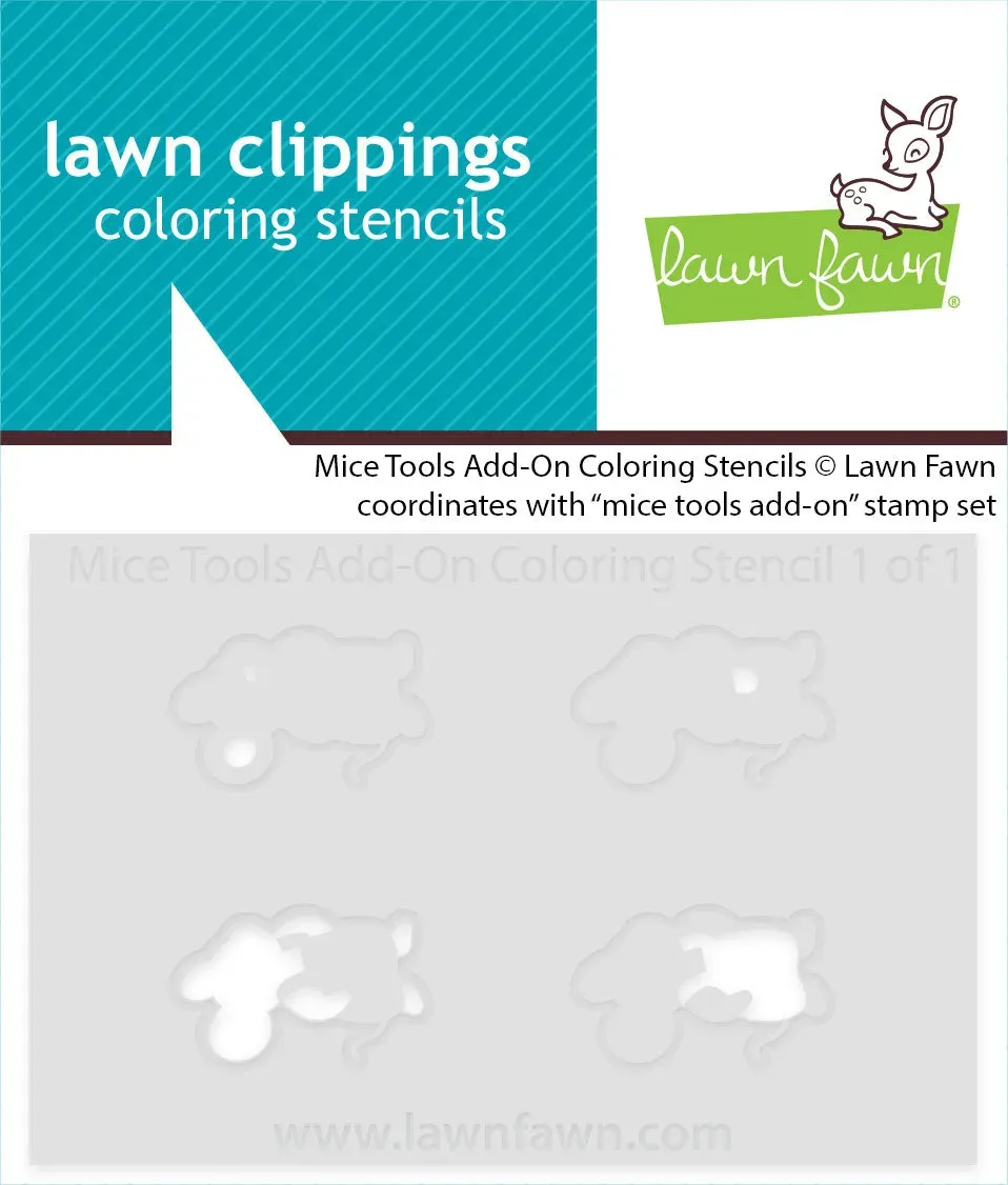 Lawn Fawn Mice Tools Add-On Coloring Stencil Schablone
