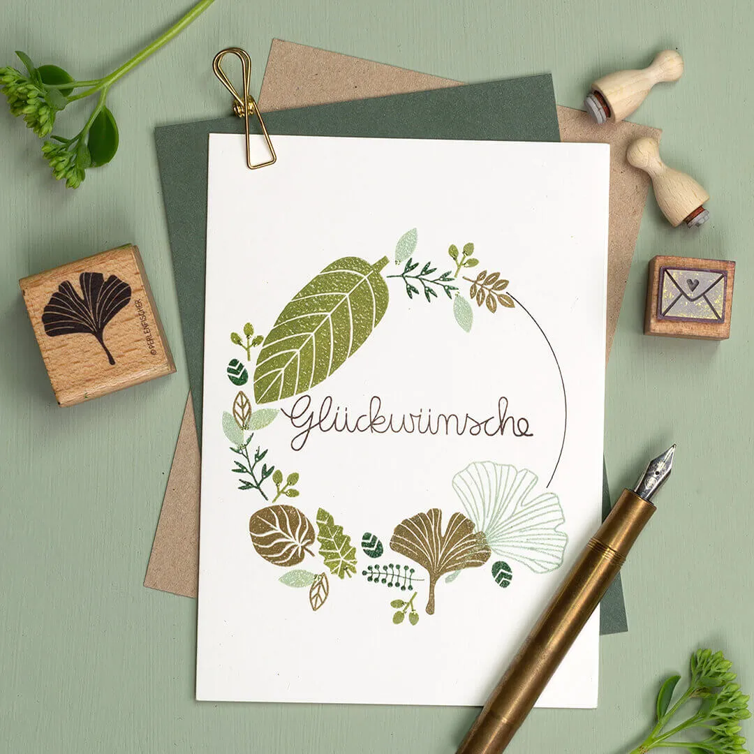 Perlenfischer Glückwünsche Stempel 15x66 mm Text