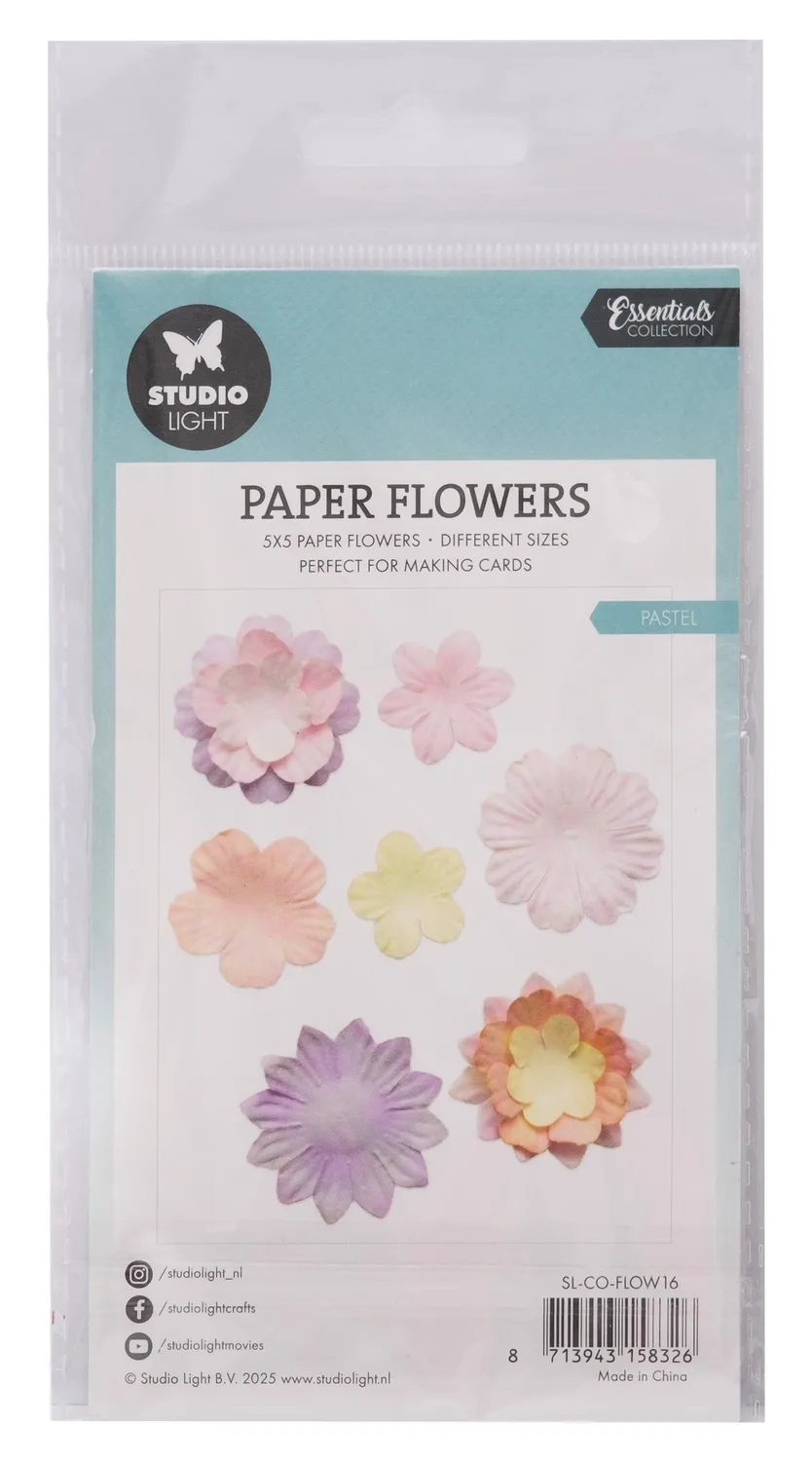 Studio Light Essentials Papierblumen Pastell 25 Stück