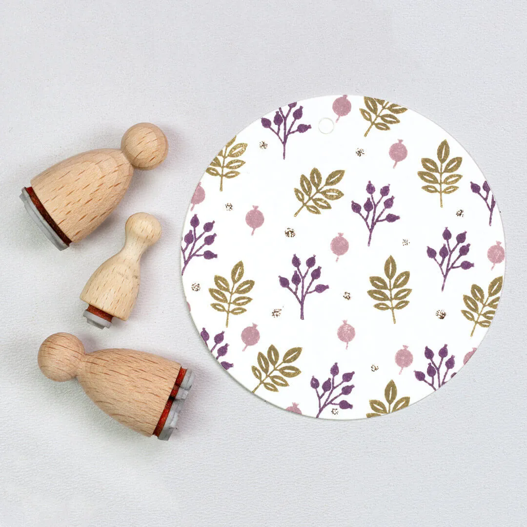 Perlenfischer Leaf swirl Stempelset 3 Kegelstempel