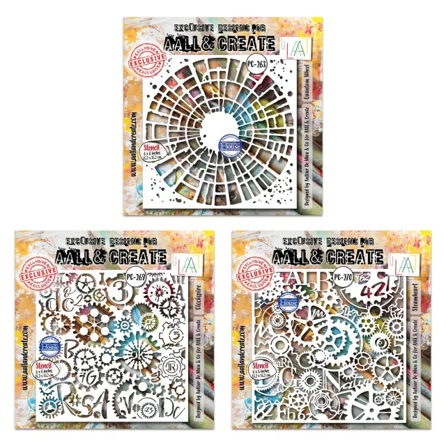 AALL and Create Steamheart Field Schablonen Bundle 15x15 Mylar