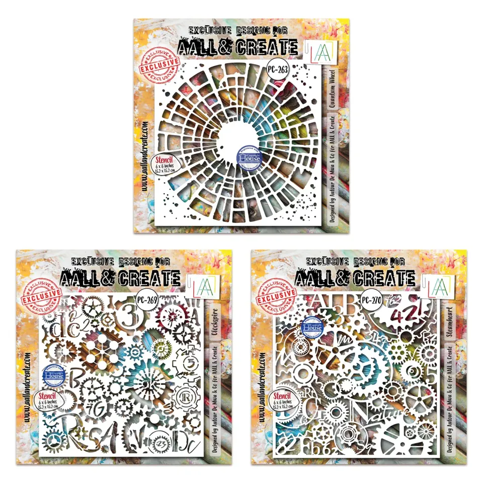 AALL and Create Steamheart Field Schablonen Bundle 15x15 Mylar