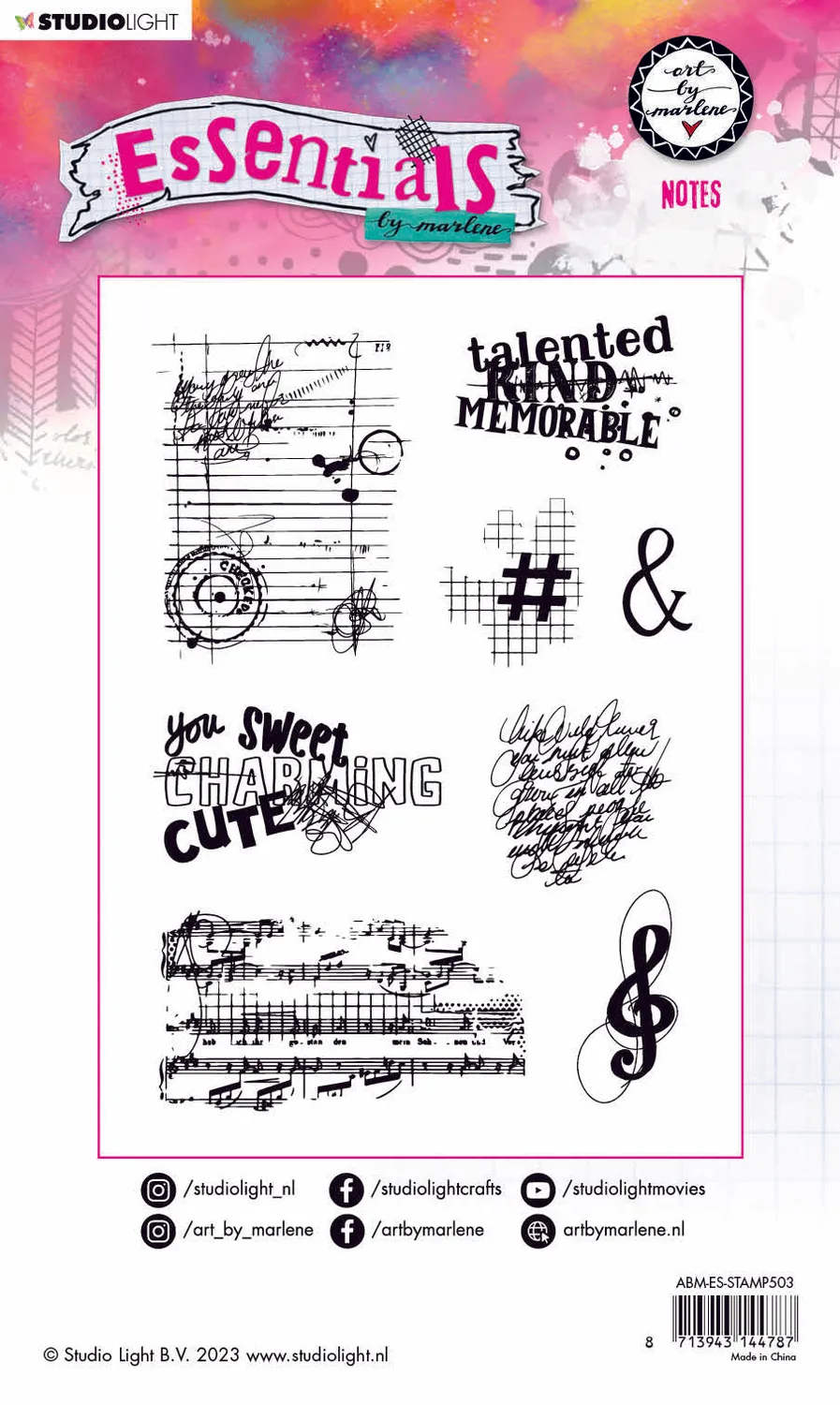 Art by Marlene Essentials Notes Clear Stamp Notizen