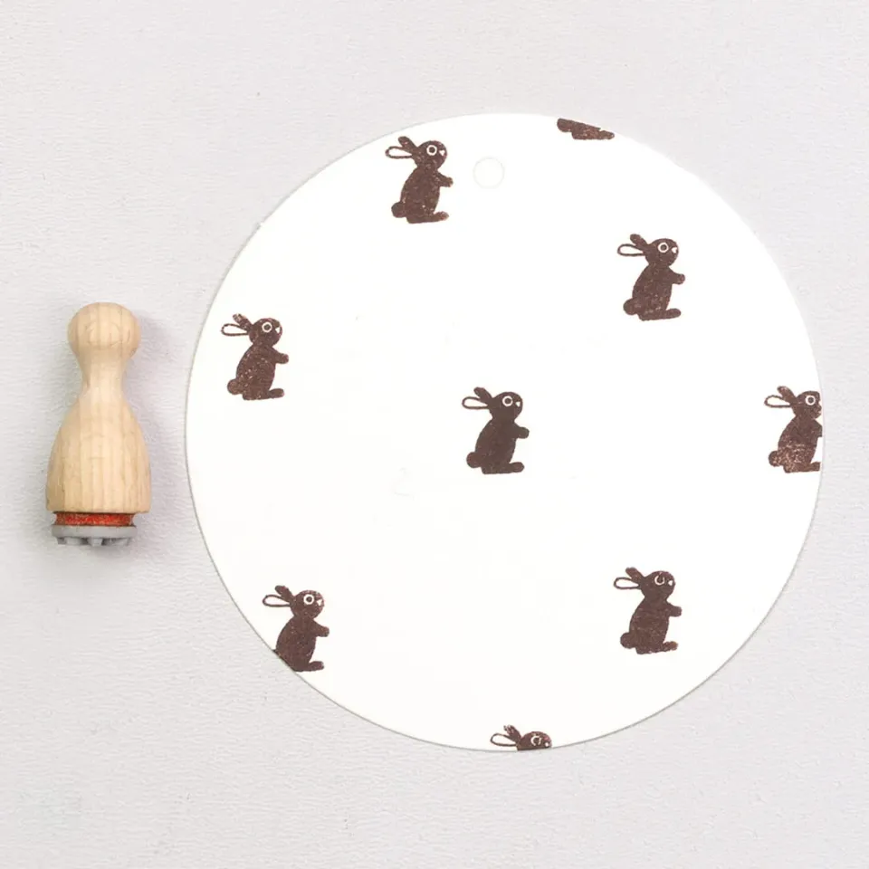 Perlenfischer Häschen stehend 2 mini Stempel 7x11 mm Ostern