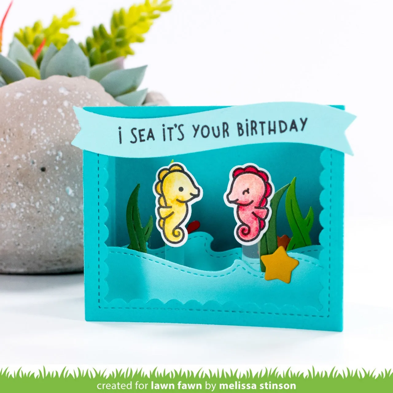 Lawn Fawn Seahorsin Around Clear Stamps Geburtstag Mini-Set