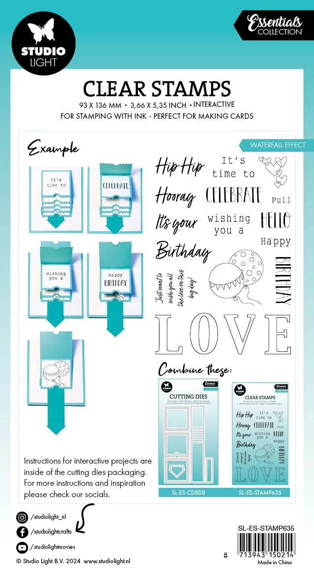 Studio Light Essentials Clear Stamp Waterfall Effect 93x139 mm