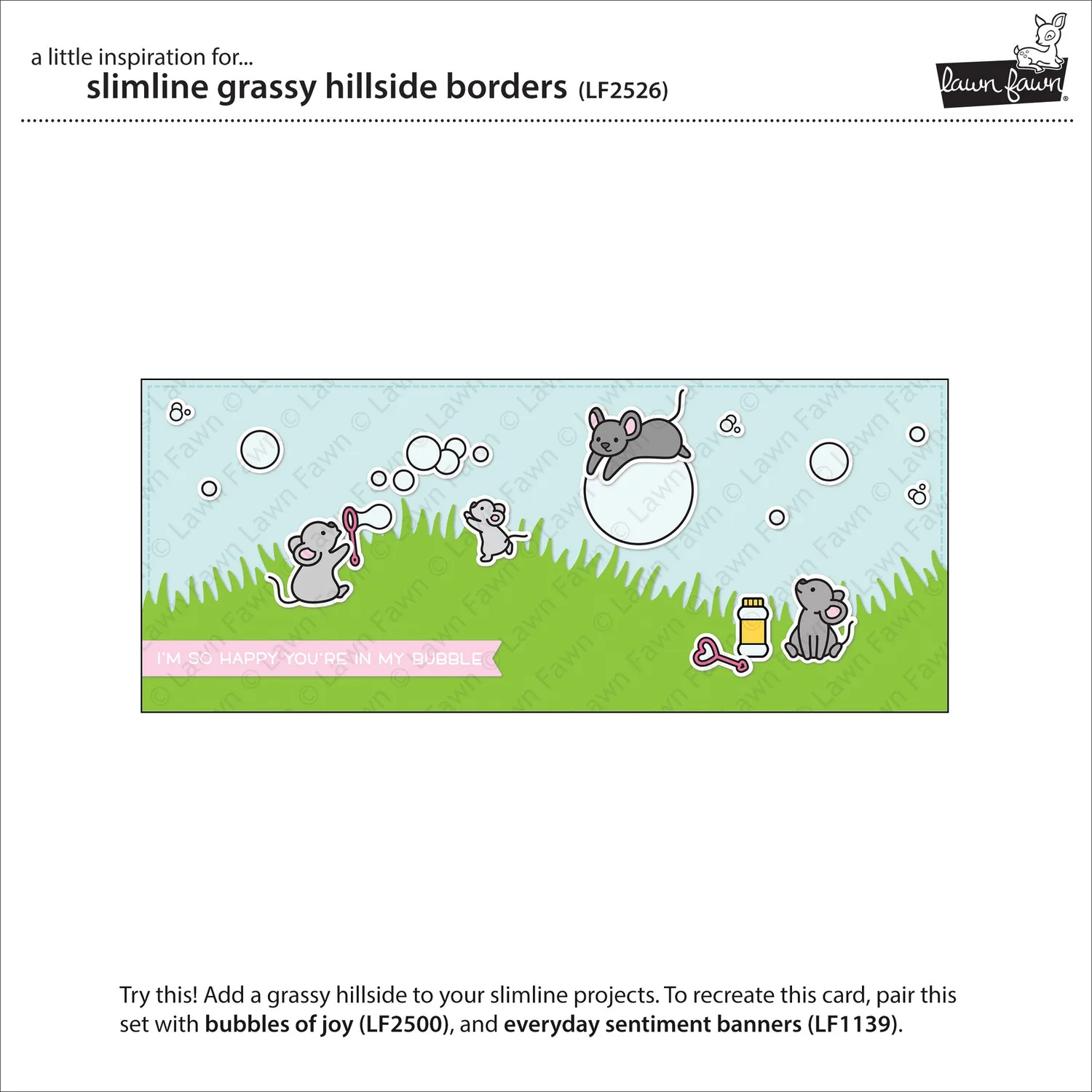 Lawn Fawn Slimline Grassy Hillside Borders Stanze Gras 22,9 cm