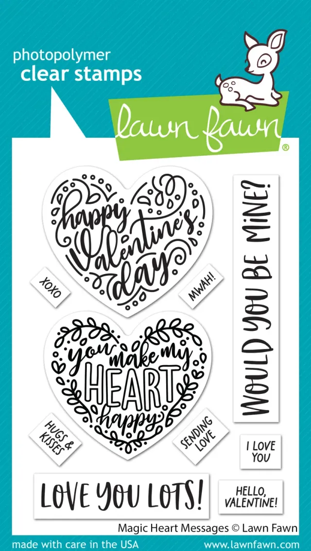 Lawn Fawn Magic Heart Messages LF3305 Stempelset Herz