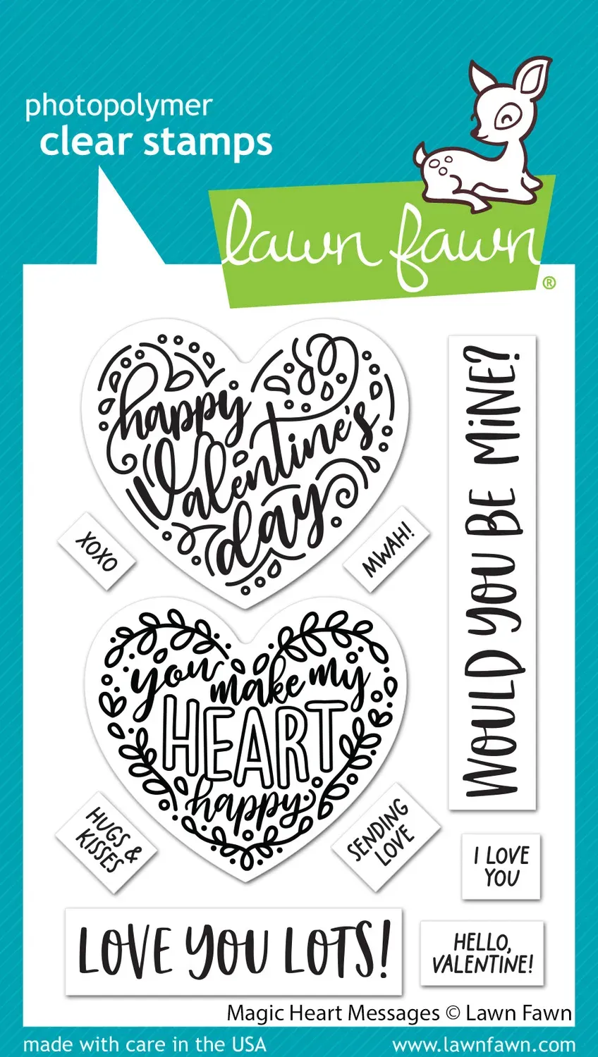 Lawn Fawn Magic Heart Messages LF3305 Stempelset Herz