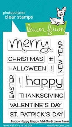 Lawn Fawn Happy Happy Happy Add-On LF1478 Clear Stamps Festtagssprüche